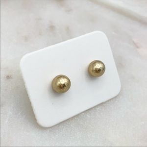 Silver Gold Ball Medium Stud Earrings